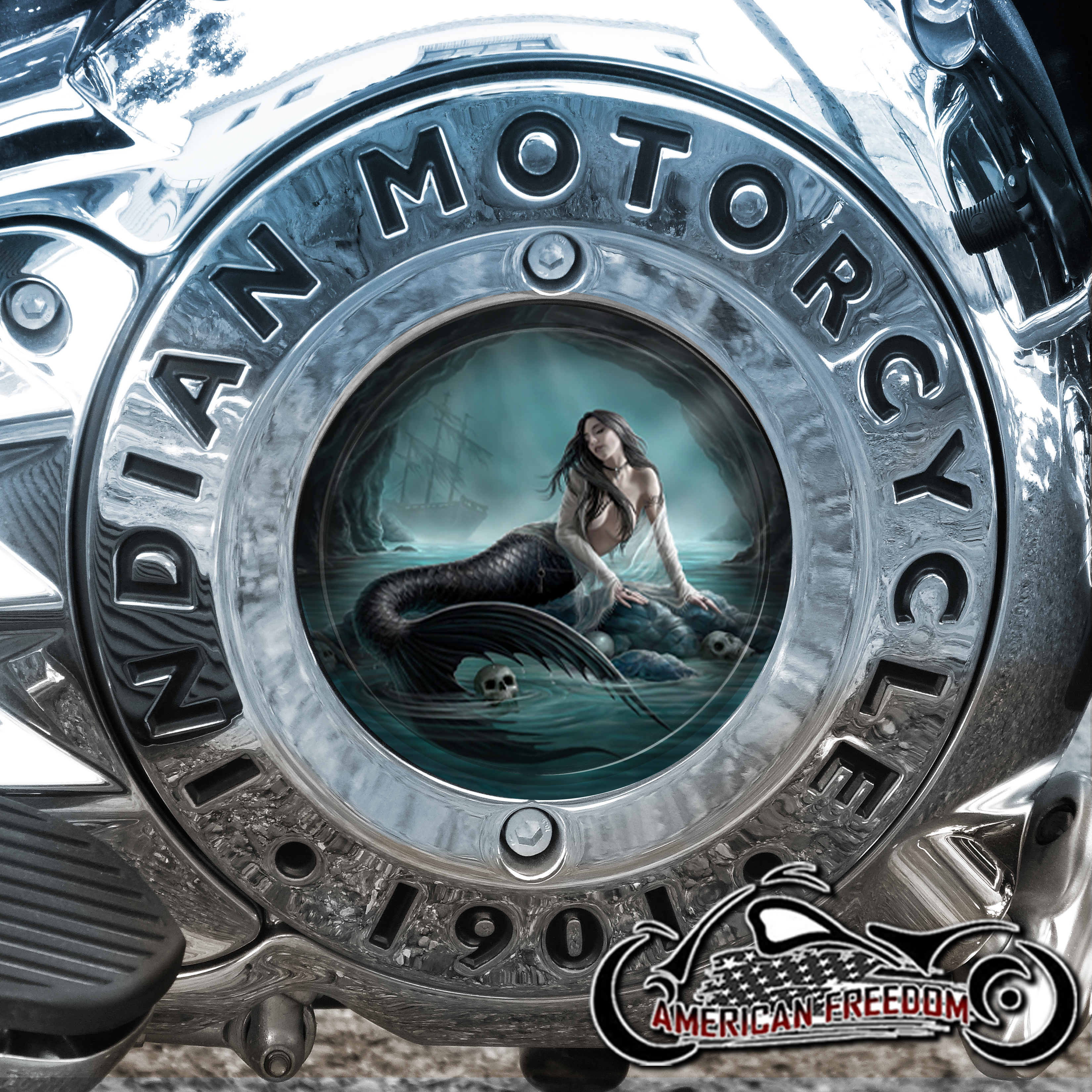 Indian Motorcycles Thunder Stroke Derby Insert - Teal Mermaid